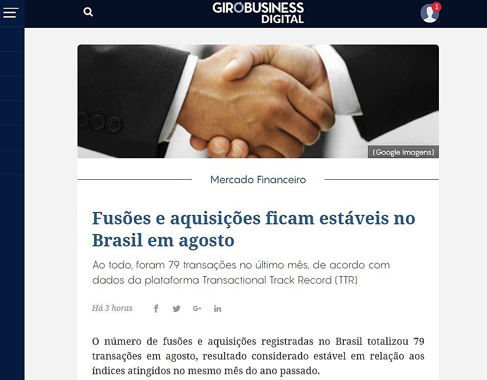 Fuses e aquisies ficam estveis no Brasil em agosto